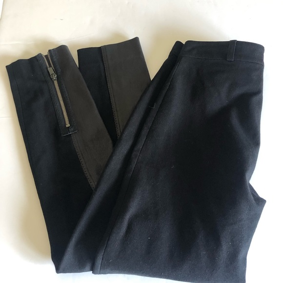 Joseph Lambskin Detail Ankle Zip Black Leggings Size Small - Picture 3 of 15